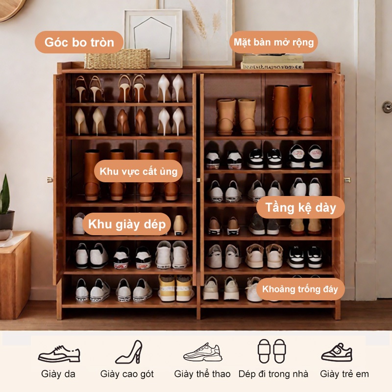 SUNNY BIERE Tủ đựng giày nhiều tầng tủ để giày dép gỗ tại cửa nhà kệ giày tủ giày | BigBuy360 - bigbuy360.vn