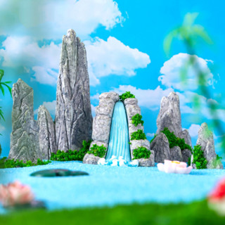  Mô hình thác nước non bộ đá rêu trang trí tiểu cảnh terrarium DIY 