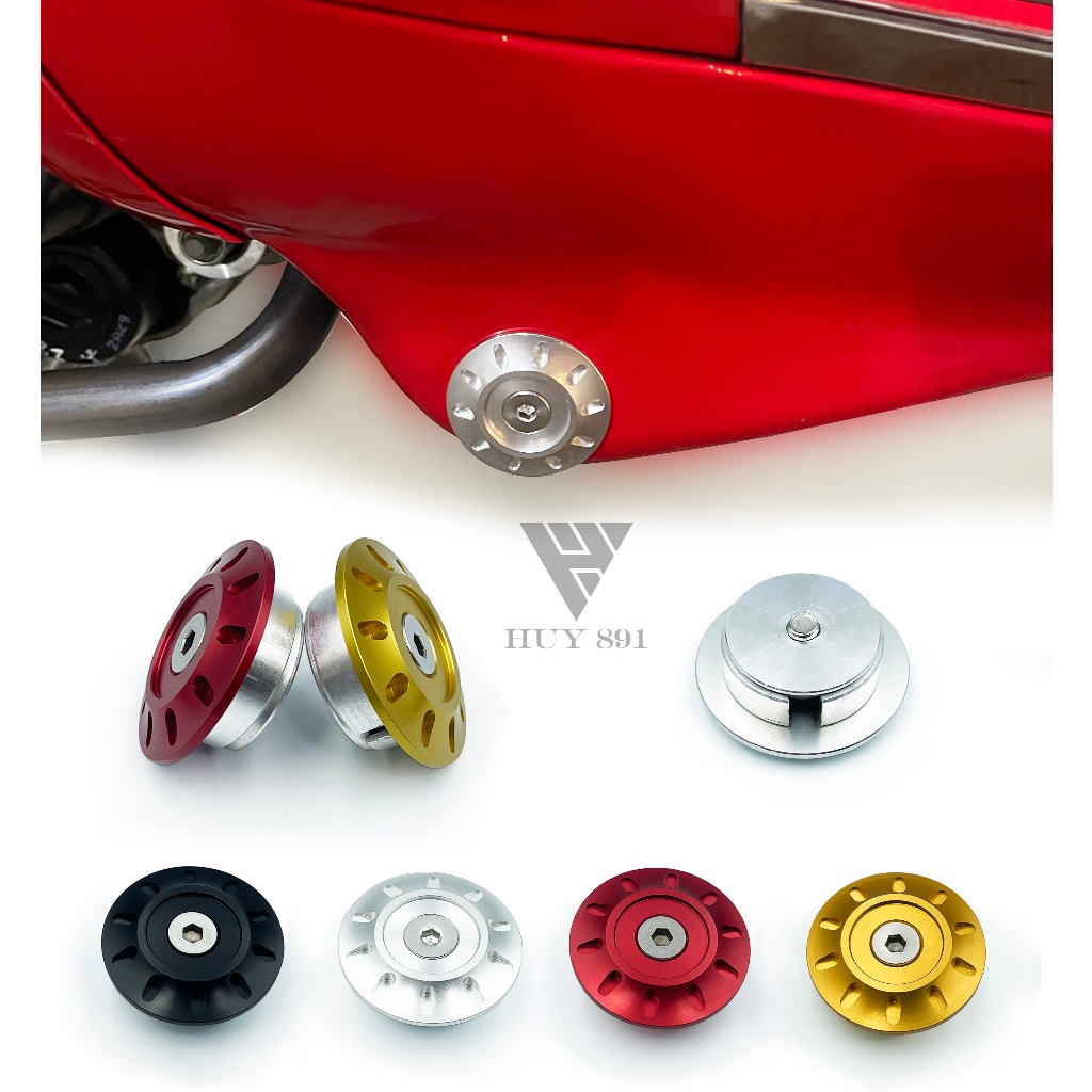 Cặp nút chụp gầm nhôm CNC cho xe Vespa Sprint Primavera GTS