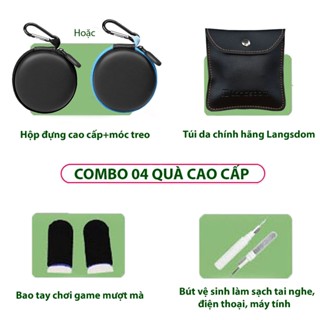 [COMBO 04 QUÀ CAO CẤP] Hộp đựng kèm móc treo, túi da hãng Langsdom, bút vệ sinh, bao tay chơi game