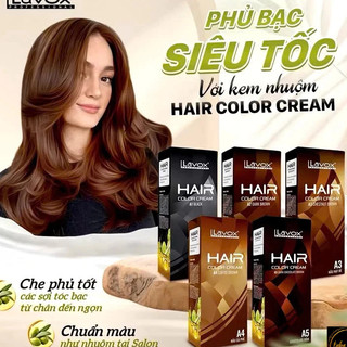  Kem Nhuộm Tóc Phủ Bạc Lavox Chính Hãng Thời Thượng - Đen  Nâu Đen  Nâu Hạt Dẻ  Nâu Cà Phê  Chocolate 
