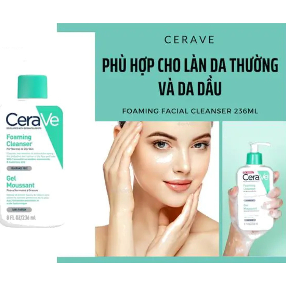 Sữa Rửa Mặt Cerave 236ml Foaming Facial Cleanser