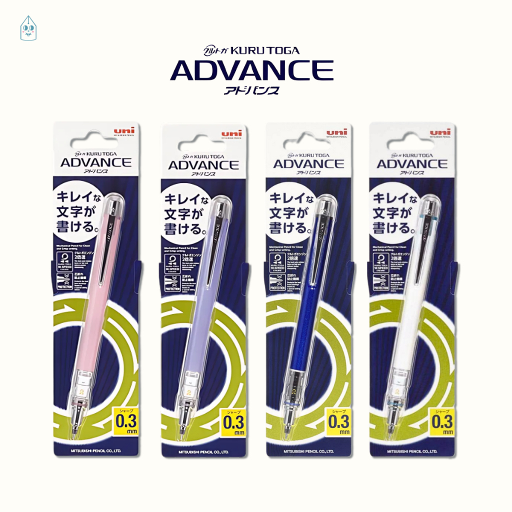Bút chì bấm ngòi xoay tự động Uni Kuru Toga Advance - Cỡ ngòi 0.3mm
