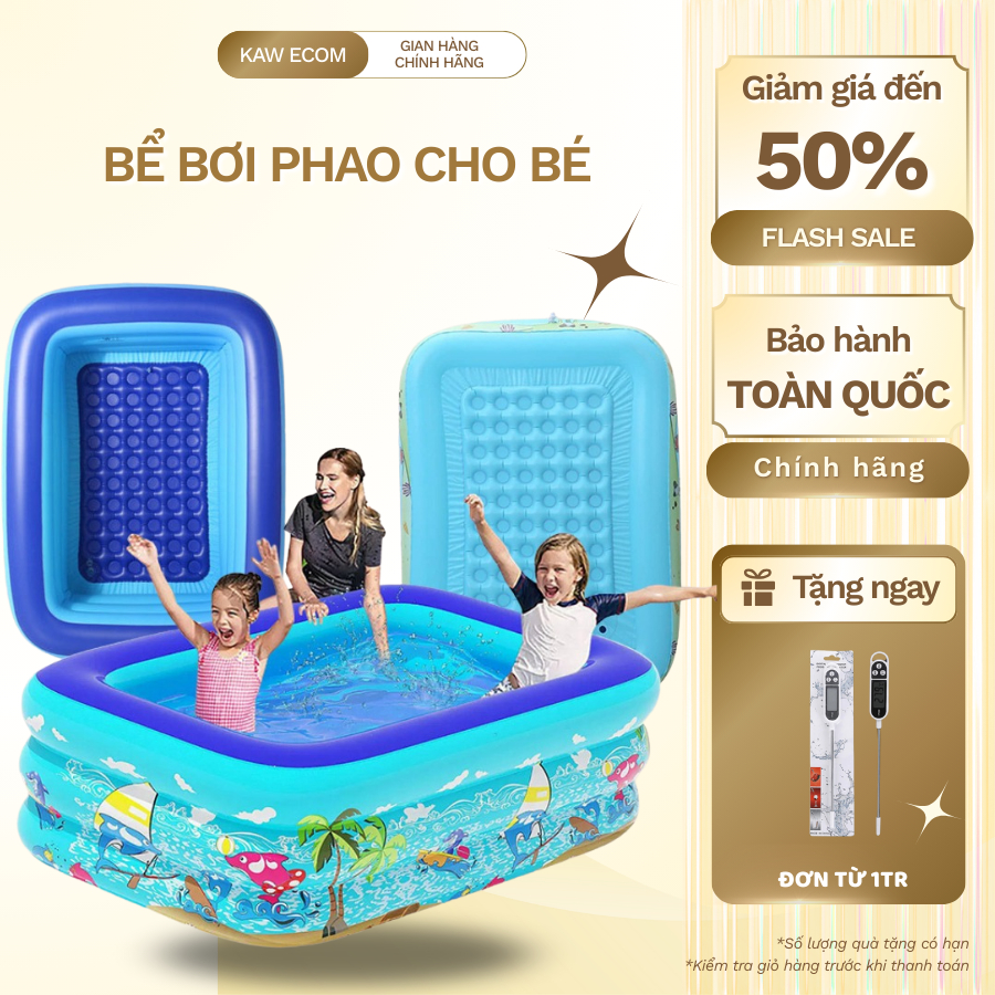 Hồ bơi phao, bể bơi mini KAW 3 Tầng, Thành Cao, Chống Trượt
