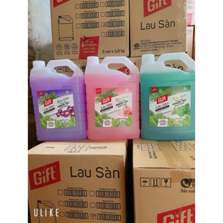    1 Thùng 3 can  NƯỚC LAU SÀN GIFT HƯƠNG BẠC HÀ  IRIS  Lily  Sakura chai 3,8kg 