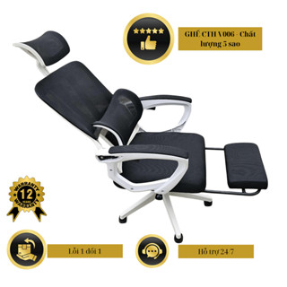  Ghế Công Thái Học CTH V006 Ghế Văn Phòng Ghế Làm Việc LIVE Stream Bảo Vệ Cột Sống Lưng Tựa đầu 3D êm ái và thoải mái. 