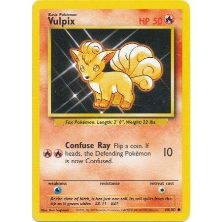 Thẻ Bài [ Pokemon TCG- Card Game ] Vulpix - 68/102 - Common Unlimited -Near Mint