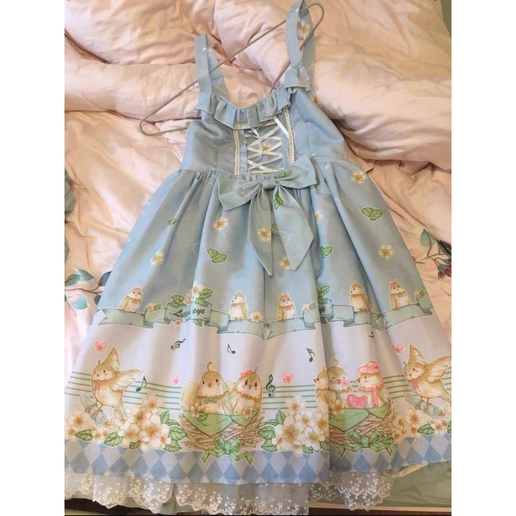 Váy đầm Lolita JSK chính hãng brand Lilith’s Eye màu xanh dương pastel công chúa dễ thương