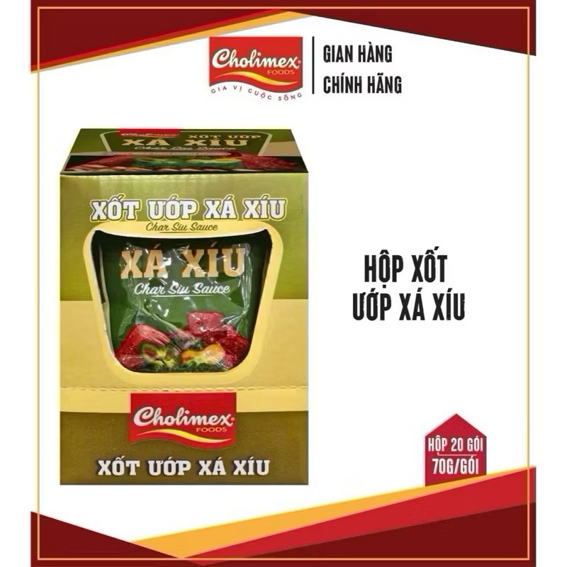 (Sỉ hộp 20 gói) Sốt thịt nướng xá xíu Cholimex- 20 gói 70gr/ 1 gói.