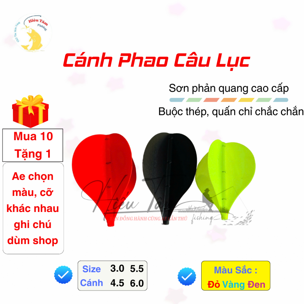 Combo 10c Cánh Phao Câu Lục, Cánh Phim Sơn Phản Quang giúp ae câu xa nhìn dễ hơn bền đẹp