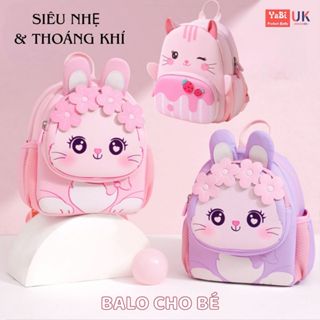  Balo cho bé gái bé trai đi học mầm non đi chơi siêu nhẹ thoáng khí in hình động vật dễ thương Yabi chất liệu cao cấp 