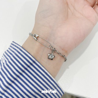  Safety pin - Vòng tay THÉP KHÔNG GỈ - Meitini - New version 