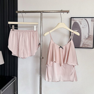 AMOUR SP315 Set bộ ngủ hai dây lụa cao cấp đồ bộ mặc nhà gợi cảm quyến rũ - Hàng Quảng Châu cao cấp