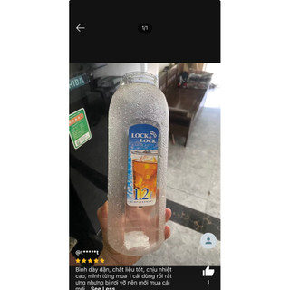 Bình nước Lock n Lock 1L2 trắng