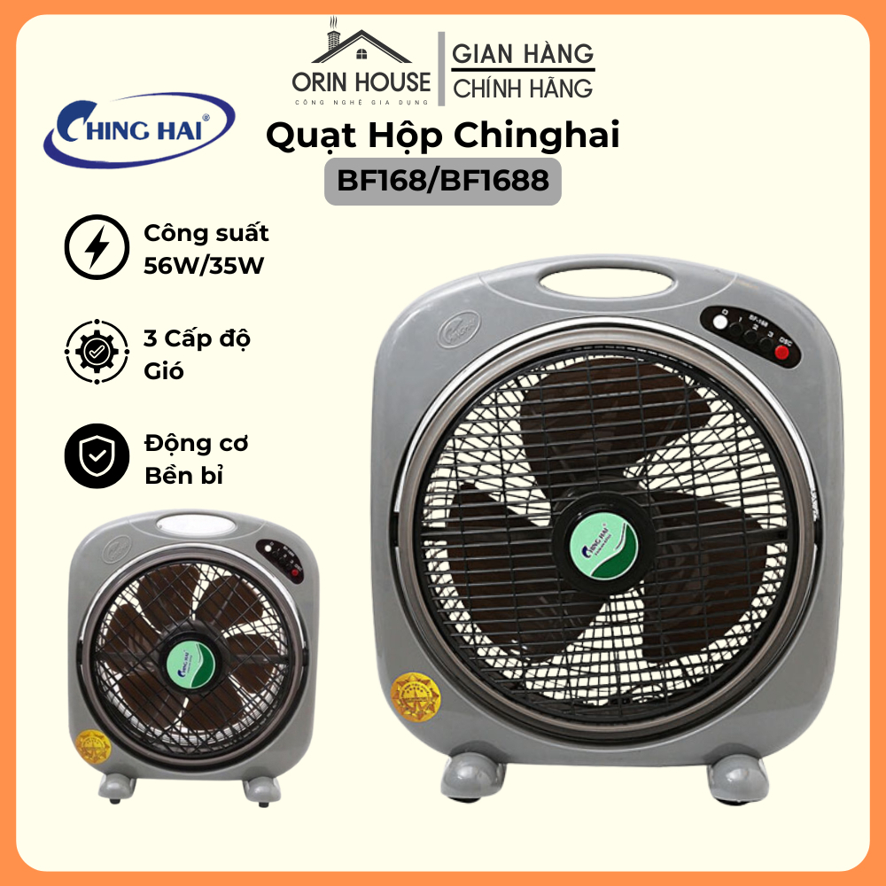 Quạt Hộp Chinghai BF168/BF1688, Tạo Sức Gió Mát Quanh Phòng, Kiểu Dáng Hiện Đại Nhỏ Gọn, Sử Dụng Bền