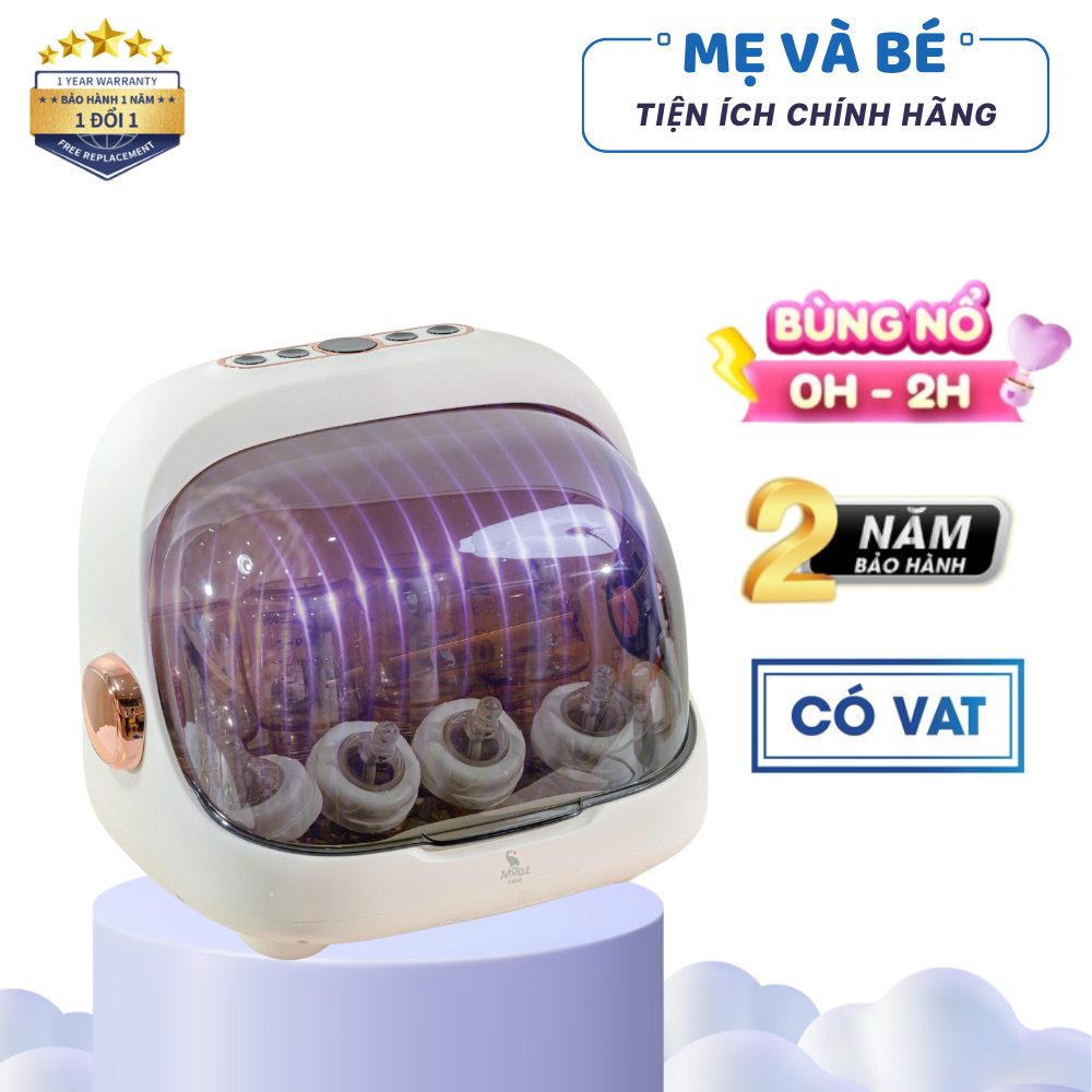 Máy tiệt trùng sấy khô UVC Moaz BéBé MB044 PLUS, bảo quản, úp bình sữa, khoang chứa 20L, bảo hành ch