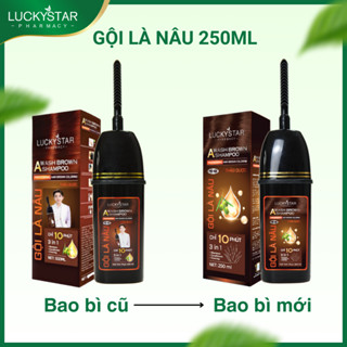( Dầu Gội Phủ Bạc ) Gội Là Nâu Lucky Star  - Màu Nâu Đen - 250ml/400ml/Hộp 10 gói