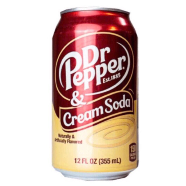 Nước ngọt có gas Dr Pepper Cream Soda Naturally & Artificially Flavored của Mỹ lớn 355ml