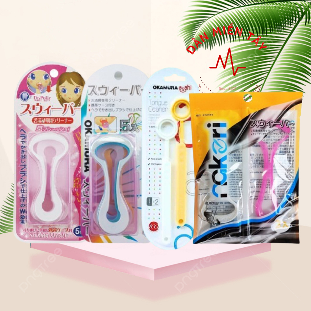 Dụng Cụ Cạo Lưỡi Okamura Asahi Dr.Polir – Làm Sạch Lưỡi, Khử Mùi Hôi Miệng, 4 Loại Tùy Chọn