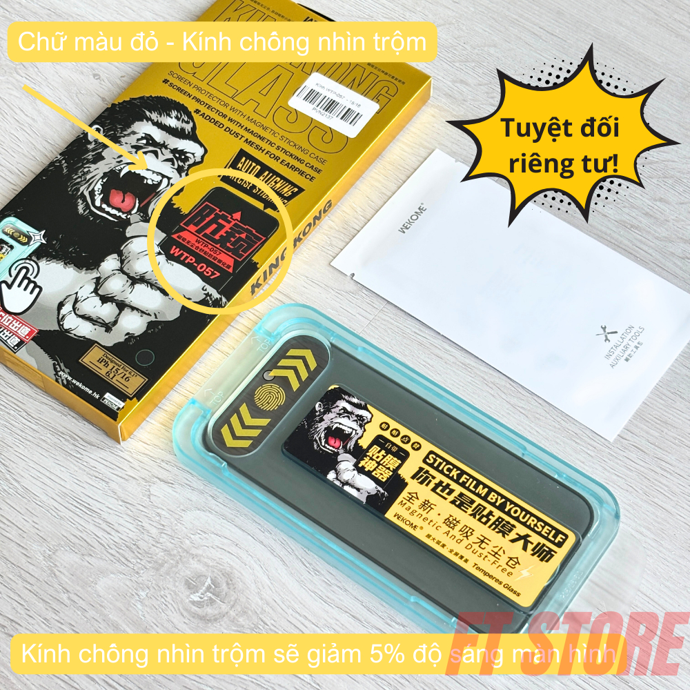 Kính Cường lực WK KINGKONG WTP-034 tự dán full màn chống bụi màn loa siêu cứng chống bám vâng tay - CHÍNH HÃNG | BigBuy360 - bigbuy360.vn