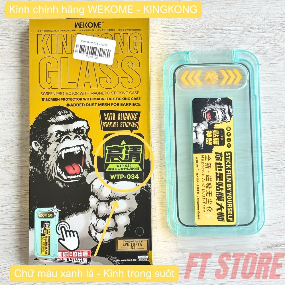 Kính Cường lực WK KINGKONG WTP-034 tự dán full màn chống bụi màn loa siêu cứng chống bám vâng tay - CHÍNH HÃNG | BigBuy360 - bigbuy360.vn