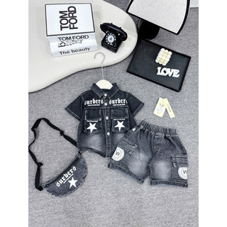 set bộ sơ mi cho bé trai