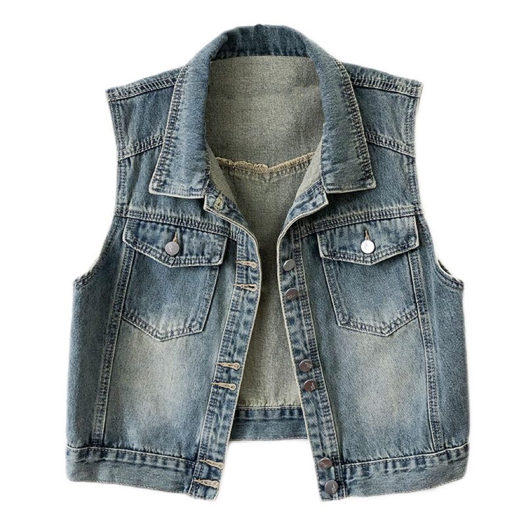 【ẢNH Thật shop 】Áo Gile Bò Nữ New Denim Phong Cách Trẻ Trung Năng Động, Áo Gile Bò Nữ New Jeans