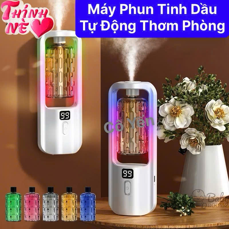 Máy phun tinh tự động , máy tạo ẩm máy khuếch tán tinh dầu phòng ngủ tỏa hương nhanh chóng dịu nhẹ t