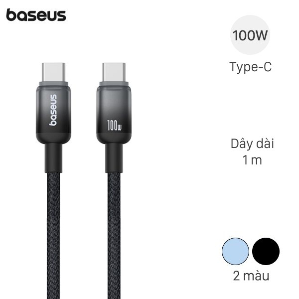 [SHIP HỎA TỐC] Cáp Type C - Type C 100W 1m Baseus Discolor CB000103 Chính Hãng Bảo Hành 12 Tháng