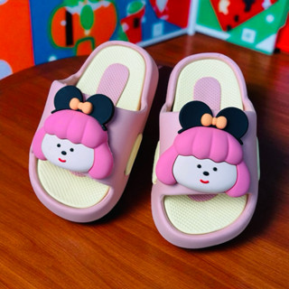  Dép bánh mì siêu nhẹ cho bé gái hình búp bê tóc nơ siêu dễ thương êm chân 