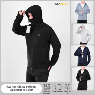 Áo chống nắng Nam Nữ 2 lớp AMJKO, áo khoác chống nắng ngăn tia UV thông hơi thoáng khí thời trang