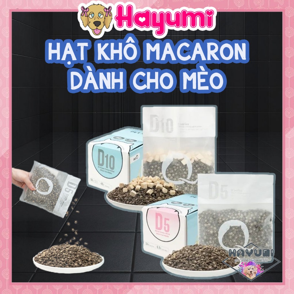 [200G] HẠT CHO MÈO PETQ MACARON D5 D10 - HAYUMI