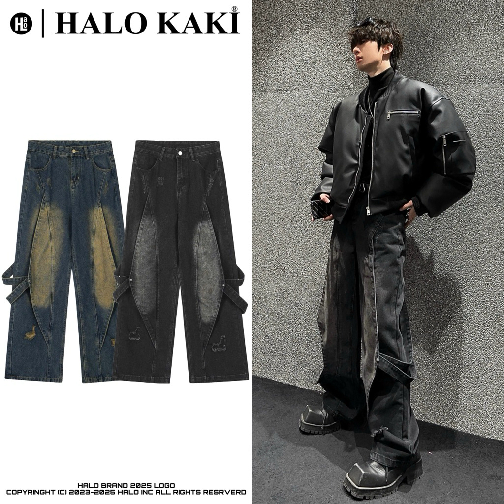 QUẦN JEANS BAGGY MANG MỰC PHỐI DÂY - QUẦN JEAN TÚI HỘP TO ỐNG RỘNG Y2K Menswear Nam Denim | BigBuy360 - bigbuy360.vn