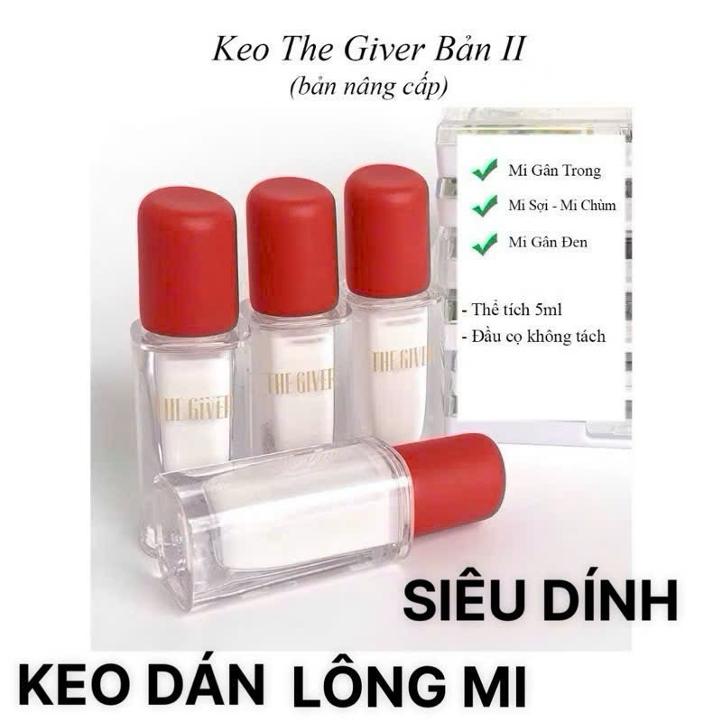 Keo Dán Lông Mi The Giver 3 Trong 1 Gắn Mi Chùm Mi Sợi Mi Gân Trong Mi Gân Đen Siêu Đỉnh