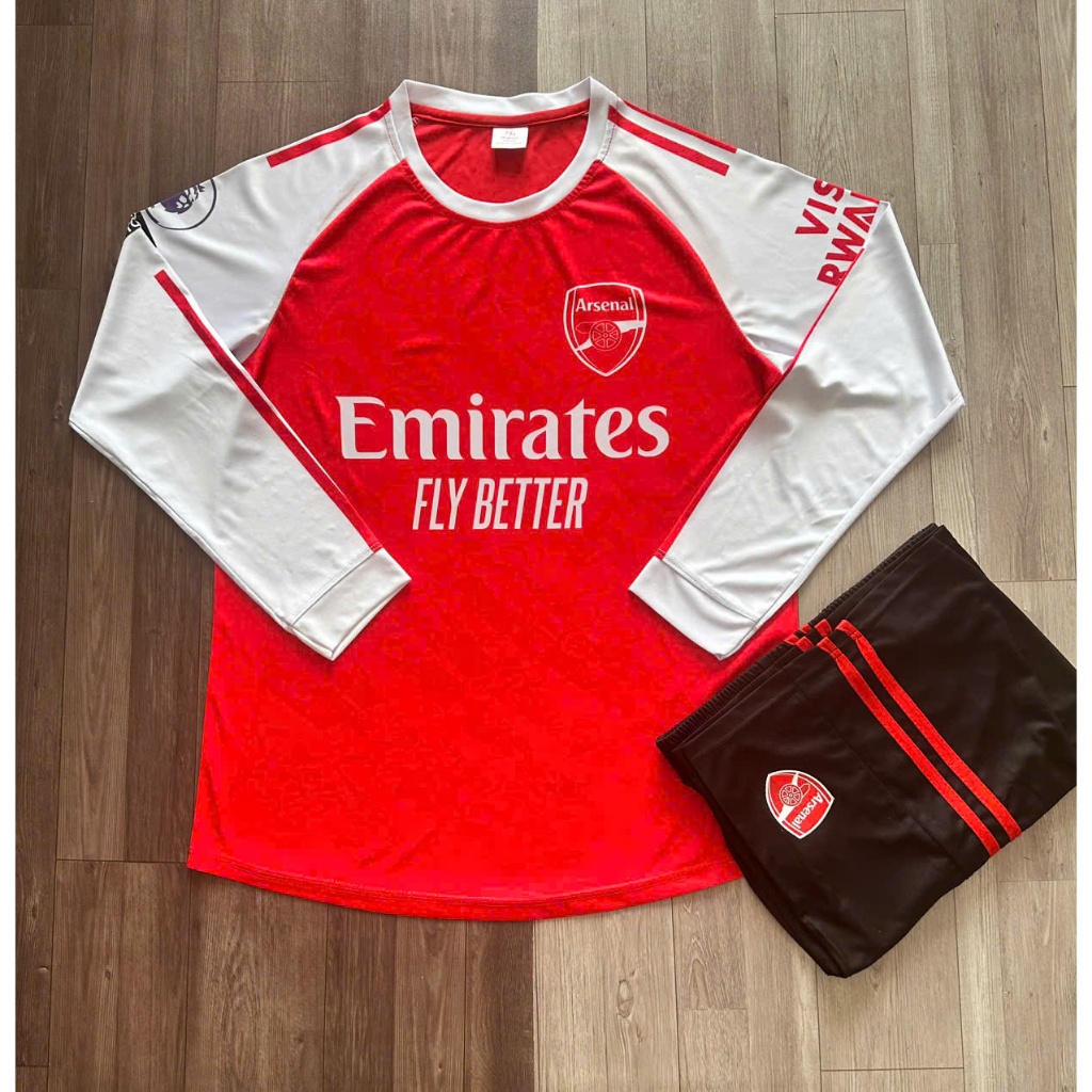 [DAI TAY] Bộ bóng đá dài tay CLB A.RSEANL ĐỎ DÀI TAY  - Đồ đá banh dài tay nam nữ chất thun lạnh cao