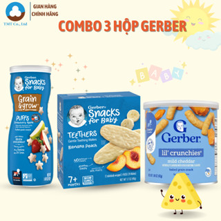 Combo 3 loại bánh ăn dặm Gerber [Nhập khẩu chính hãng, có tem phụ]
