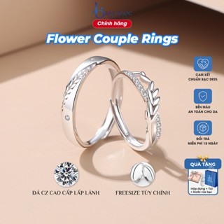  Nhẫn đôi bạc nam nữ S925 thiết kế freesize Nhẫn cặp tặng kỉ niệm hoạ tiết lúa mì - ND2894 