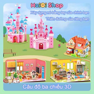 Lâu đài câu đố ba chiều - Mô hình lắp ráp DIY giáo dục cho trẻ em
