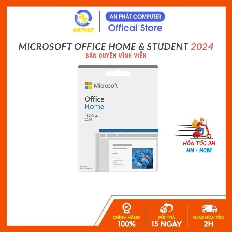 Phần mềm Office Home  2024 | Bản quyền vĩnh viễn | Dành cho 1 người, 1 thiết bị | tương thích Window