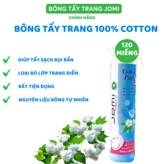  Bông tẩy trang Jomi chính hãng -100% cotton tẩy sạch bụi bẩn bã nhờn trang điểm loại gói 120M ... 