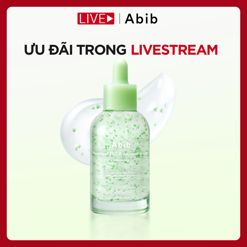 [KOL] Tinh chất viên nang diếp cá làm dịu da Abib Heartleaf TECA capsule serum Calming drop 50ml