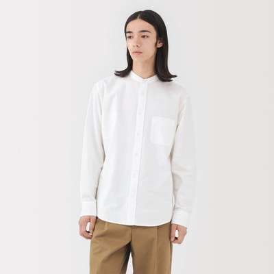Áo Sơ Mi Nam Vải Oxford Cổ Trụ Tay Dài MUJI