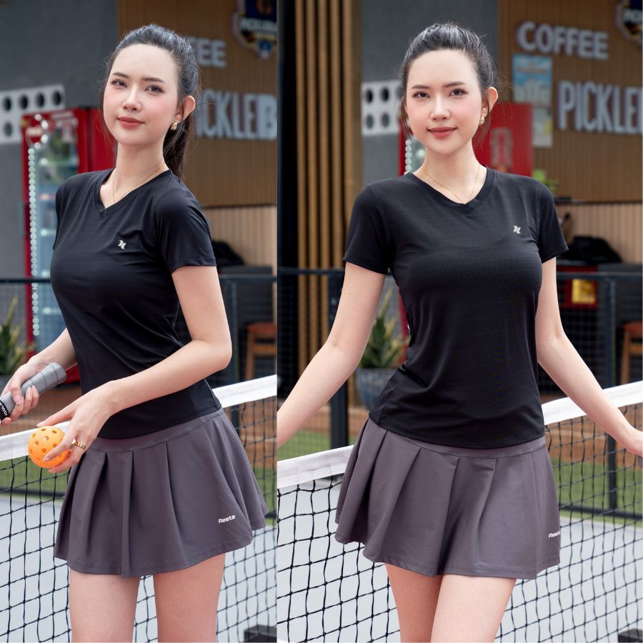 Áo thun thể thao nữ cổ tim REETA tập gym,chạy bộ,cầu lông,yoga...chất vải siêu thoáng mát- A006 | BigBuy360 - bigbuy360.vn