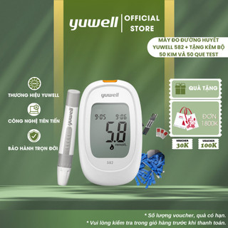  Máy Đo Đường Huyết Điện Tử YUWELL Accusure 582 Tặng Kèm 50 Kim Lấy Máu +50 Que Thử Đường Huyết - Bảo Hành Trọn Đời 