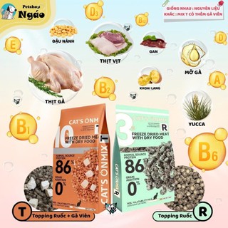 Hạt Cho Mèo (350g - 1.4kg) Cat’s On Mix T, Cat's On Mix R –Thịt sấy cho mèo mọi độ tuổi,có ruốc gà