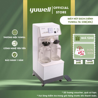  Máy Hút Dịch 2 Bình Công Suất Lớn YUWELL 7A-23B 40L  - Nhập Khẩu Chính Hãng - Bảo Hành 1 Năm 