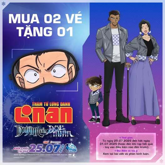 [Limited] Bịt mắt ngủ anime cosplay thám tử Mori Kogoro - Conan Movie 28 - Thám Tử Lừng Danh Conan: 
