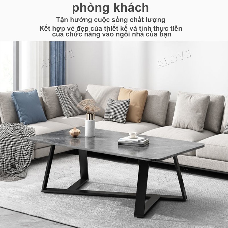 ALOVE Bàn Trà Phòng Khách Phong Cách Nhẹ Sang Mặt Giả Đá Chân Sắt Cao Cấp Thiết Kế Tối Giản Hiện Đại | BigBuy360 - bigbuy360.vn