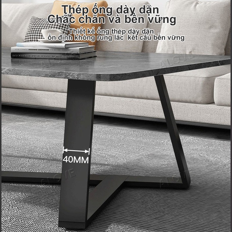 ALOVE Bàn Trà Phòng Khách Phong Cách Nhẹ Sang Mặt Giả Đá Chân Sắt Cao Cấp Thiết Kế Tối Giản Hiện Đại | BigBuy360 - bigbuy360.vn