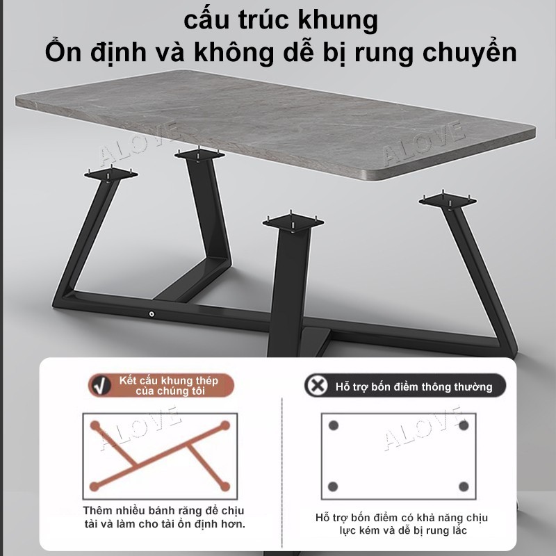 ALOVE Bàn Trà Phòng Khách Phong Cách Nhẹ Sang Mặt Giả Đá Chân Sắt Cao Cấp Thiết Kế Tối Giản Hiện Đại | BigBuy360 - bigbuy360.vn